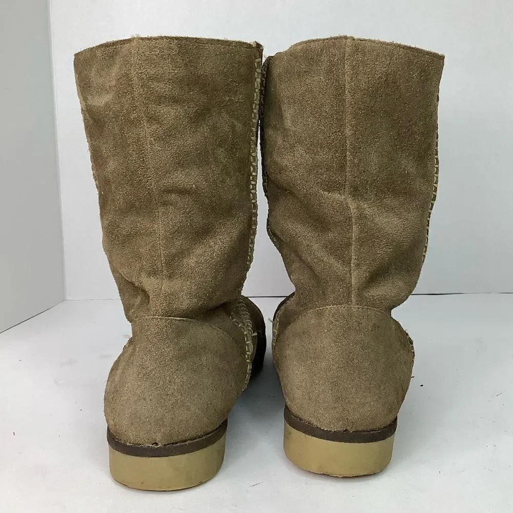 Coolway Azalea Brown Suede Fleece Lined Winter Women Mid Calf Boots Sz 38/US 7.5